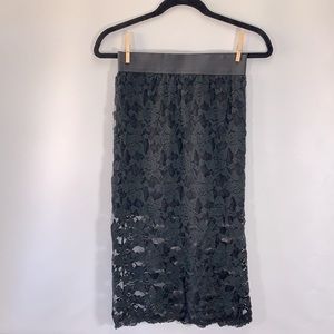 Free People High Waisted Floral Black Lace Overlay Women’s Size S Lined Skirt